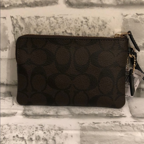 *SOLD* COACH NWOT Wristlet Wallet Brown Monogram - Picture 4 of 6